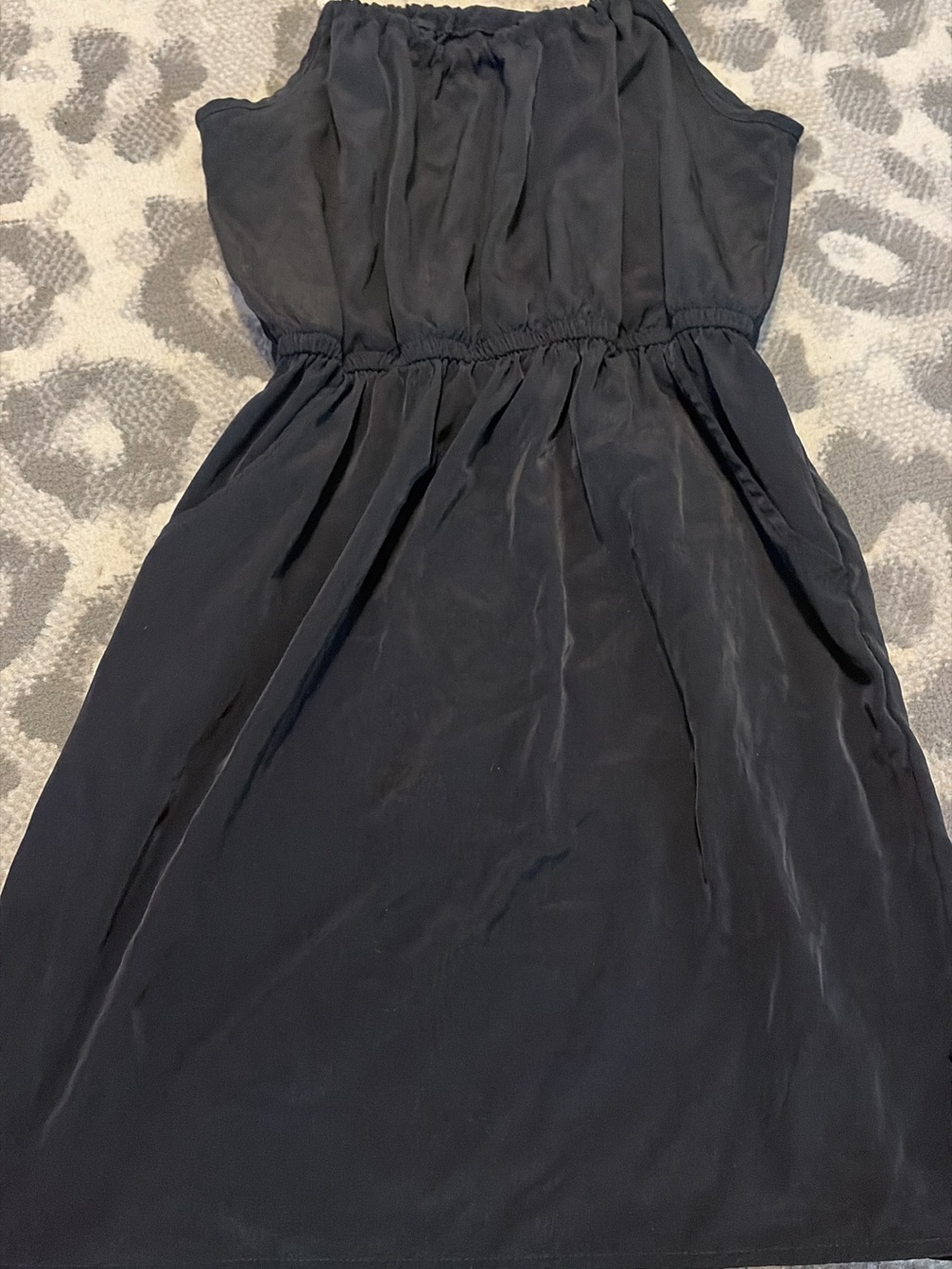 Women's Black Sleeveless Elastic-Waist Dress